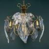 Murano Ice glass chandelier Italy 1970s Mid-century modern italian lighting