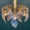 Murano Ice glass chandelier Italy 1970s Mid-century modern italian lighting