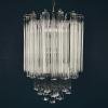 Vintage cascade Murano glass Crystal Prism Chandelier from Venini Italy 1970s