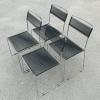Set of 4 mid-century dining chairs Spaghetti by Giandomenico Belotti for Alias Italy 1980s Vintage chairs with chromed frames