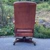 Vintage high back leather executive chair USA 1988 Classic swivel recline armchair Judges chair Mid-century modern