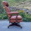 Vintage high back leather executive chair USA 1988 Classic swivel recline armchair Judges chair Mid-century modern