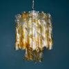 Vintage large murano chandelier "Torciglioni" by AV Mazzega Italy 1970s Mid-century italian lighting