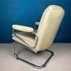 Mid-century small lounge chair Italy 1970s beige vintage chair italian modern