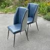 Set of 2 blue dining chairs Italy 1950s Mid-century italian modern Vintage living room