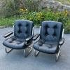 Set of 2 mid-century lounge chair Italy 1970s black vintage chair italian modern