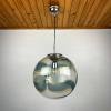 Vintage XL swirled murano glass pendant lamp by Vistosi Italy 1970s Mid-century modern italian lighting