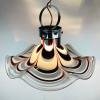Original murano glass brown pendant lamp Flower by AV Mazzega Italy 1970s Vintage italian lighting