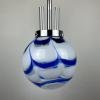Vintage blue murano glass pendant lamp by Mazzega Italy 1970s Mid-century modern italian lighting