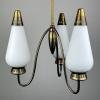 Vintage brass chandelier Italy 1960s Mid-century Art Deco Italian lighting