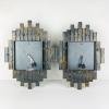 Pair of wall lamps Brutalist by Albano Poli for Poliarte Italy 1970s Mid-century italian modern lighting