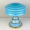 Vintage blue table lamp Italy 1980s mushroom table lamp art deco mid-century modern Italian lighting