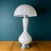 Large white Murano table lamp Mushroom Italy 1970s Mid-century italian modern
