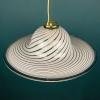 Classic swirl Murano glass pendant lamp Italy 1970s White Mid-century Lighting Vintage chandelier
