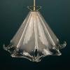 Mid-century ice murano glass pendant lamp Italy 1970s vintage italian lamp