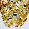 Mid-century amber Murano chandelier Flower Mazzega Italy 1970s Space age Sputnik atomic design Vintage italian lighting