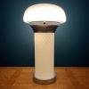 Vintage large swirl white murano table lamp Mushroom Italy 1970s italian MCM modern lighting