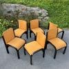 Set of 6 vintage orange dining chairs Italy 1980s Italian Design Mid-century Modern Chairs