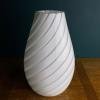 White swirl murano glass vase Italy 1980s vintage art murano glass mid-century decor