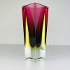 Sommerso murano glass hand-cut vases by Alessandro Mandruzzato style Flavio Poli Italy 1970s