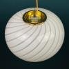 Classic swirl glass pendant lamp Italy 70s White Gold Mid-century Lighting Vintage chandelier
