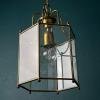 Vintage pendant lamp Italy '60s Brass Polished Glass Retro lighting