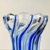 Blue murano glass vase Italy 1970s vintage art murano glass mid-century decor