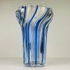 Blue murano glass vase Italy 1970s vintage art murano glass mid-century decor