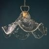 Mid-century ice murano glass pendant lamp Italy 1970s vintage italian lamp