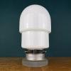 White opaline glass table lamp Italy 1970s table lamp art deco mid-century modern Italian lighting space age
