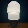 White opaline glass table lamp Italy 1970s table lamp art deco mid-century modern Italian lighting space age