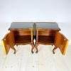 Pair of Vintage wood nightstands Italy 1960s venetian wooden bedside table