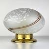 Vintage swirl murano glass night lamp Italy 1980s sphere white table lamp space age mid-century lighting