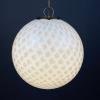 Classic white murano pendant lamp Vetri Murano Italy 1970s Italian mid-century modern lighting