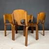 Dining chairs Set of 4 Italy 1970s Mid-century italian modern Style Carlo Bartoli