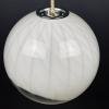 White murano ball pendant lamp Italy 1960s Vintage globe spherical chandelier