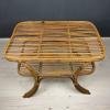 Vintage bamboo coffee table Italy 70s mid-century rattan table Bamboo side table Retro home decor