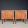 Pair of Vintage wood nightstands Italy 1950s mid-century wooden bedside table