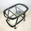 Mid-Century wood and glass bar cart trolley by Ico Parisi for De Baggis Italy 1960s