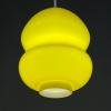 Mid-century yellow glass pendant lamp Yugoslavia 1970s Retro lighting Space age
