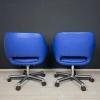 Mid-century office desk chairs Stol Kamnik Yugoslavia 1980s Set of 2 Blue leatherette chair Home office chair Egg chair