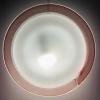 Vintage murano glass ceiling or wall lamp Italy 1990s White and Pink Ronda UFO Space age Retro italian design lighting
