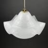 Large white murano glass pendant lamp Italy 1970s Mid-century italian modern lighting