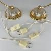 Pair of vintage night table lamp Italy 1970s Retro table lamps white and brass