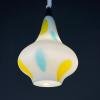 Mid-century multicolor opaline murano glass pendant lamp by Stilnovo Italy 1950s