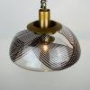 Vintage swirled murano glass pendant lamp in the style of Lino Tagliapietra Italy 1980s