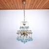 Vintage cascade murano glass chandelier Italy 1960s Brass and 25 murano balls