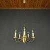Vintage beige glass chandelier Italy 1950s 5 lights chandelier